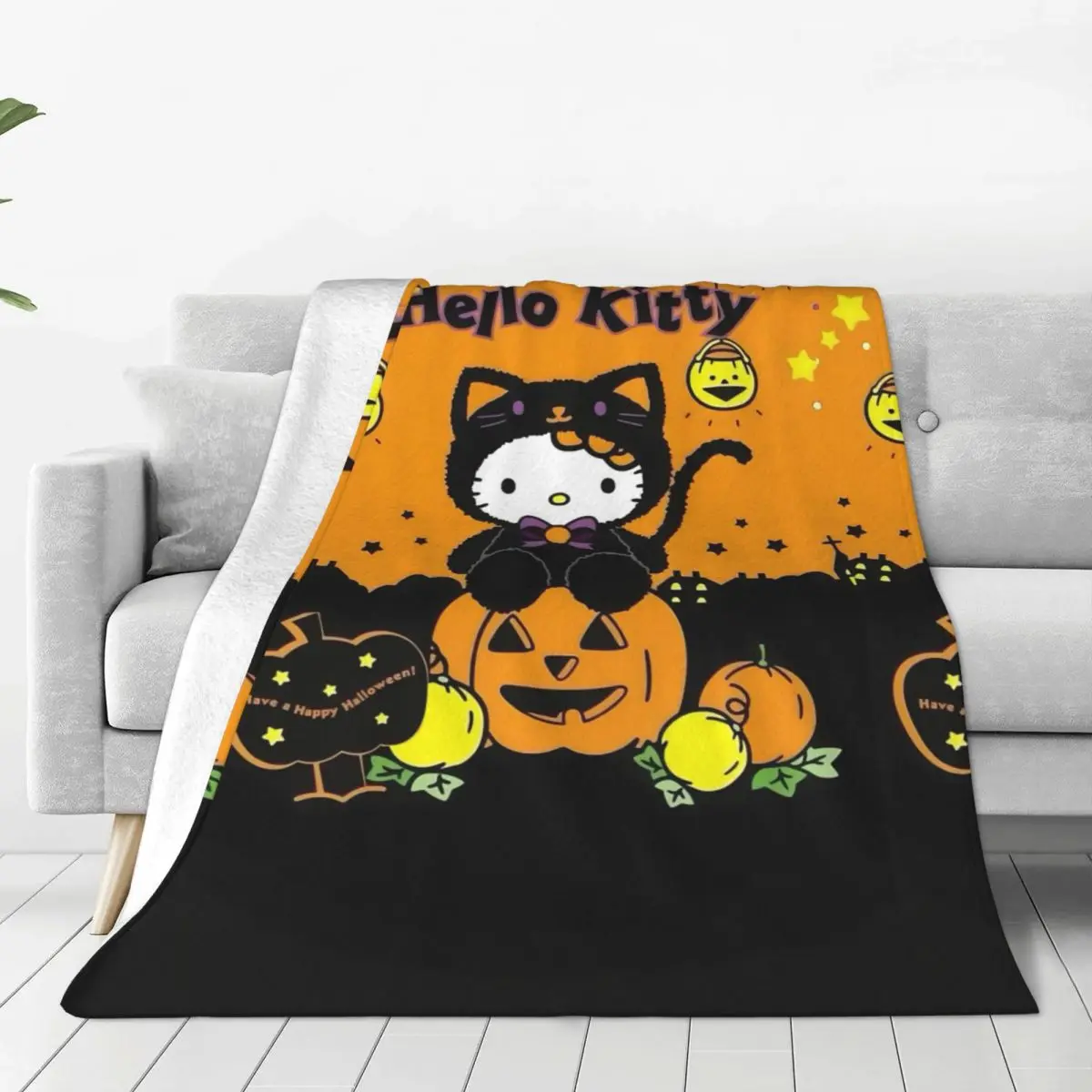 

Halloween Blanket Super Soft Street Trend Plush Throw Blanket For Couch Chair Picnic Flannel Bedspread Bed Cover