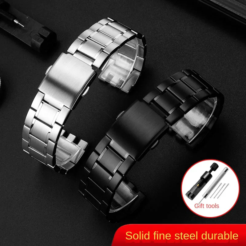 19mm 21mm For Swatch solid core metal bracelet concave convex watch chain YVS400 451 YVB404 iron men\'s  women\'s steel watchband