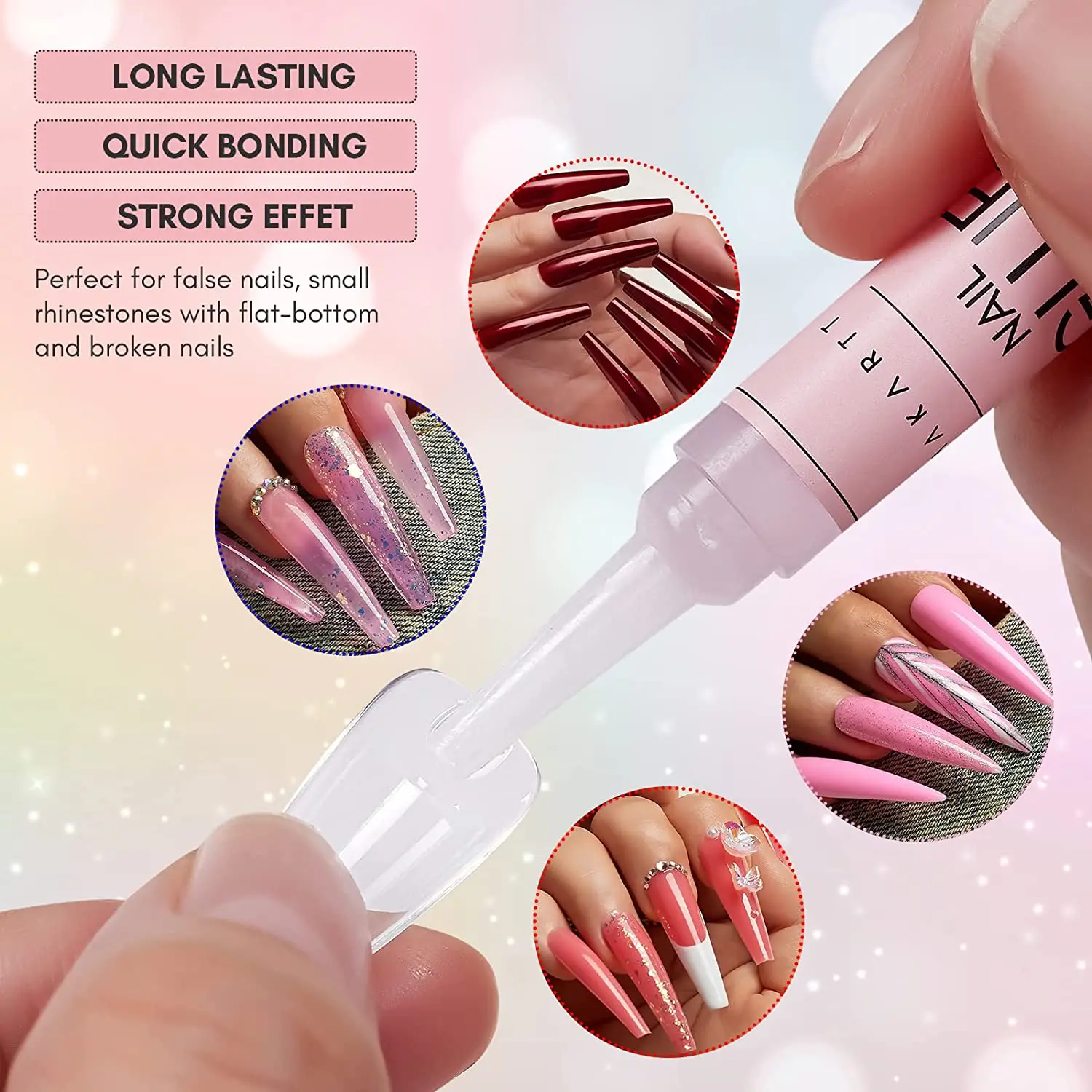 Makartt Super Strong Nail Glue and Glue Remover, Quick Glue Debonder | Einfaches Entfernen mit einem Tropfapplikator zum Aufdrücken von Nägeln – Detail 12
