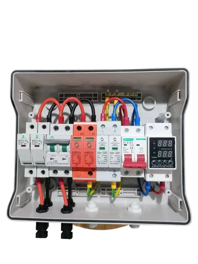 Kotak Kombiner PV Surya WSDB-PV1/1, 1 Masuk 1 Keluar, 1 String Tahan Air, Tahan Debu untuk Sistem Energi Baterai Panel Surya AC + DC