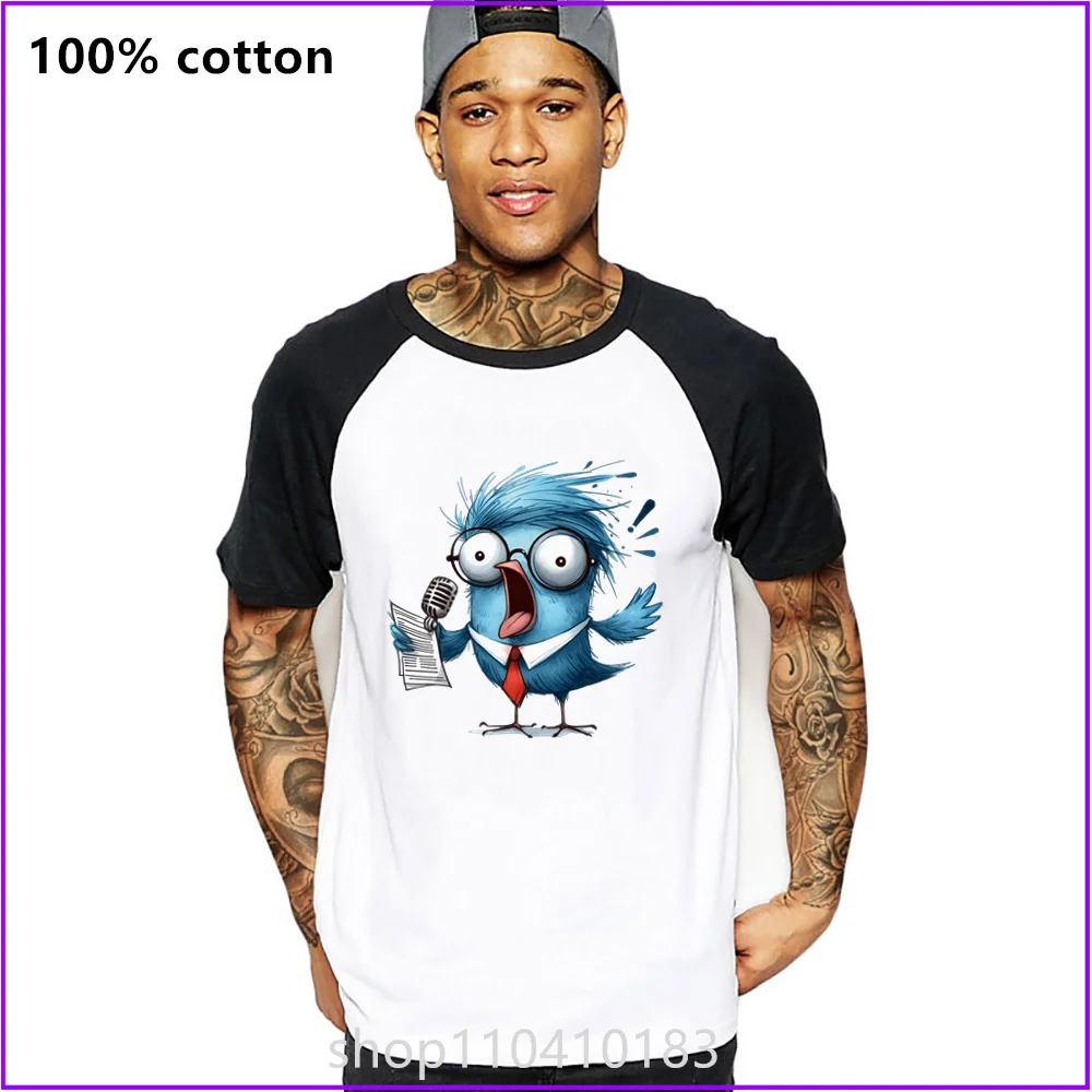 Funny Crazy Bird Sing A Song T Shirts For Men'S Women Tshirt T-Shirt Treetwear Gym Plain Wholesale White Fahion Cotton Long Slee