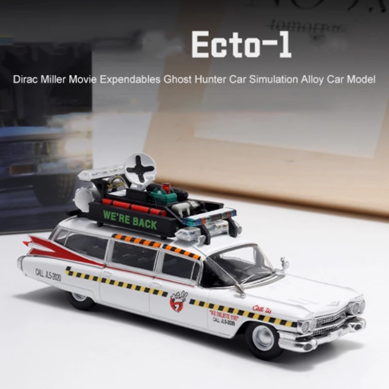 

Литой под давлением сплав, масштаб 1/64 ECTO 1, Ecto-1, имитация модели автомобиля, металлическая и игрушка, коллекция для фанатов для взрослых, сувенирные подарки, декор, дисплей