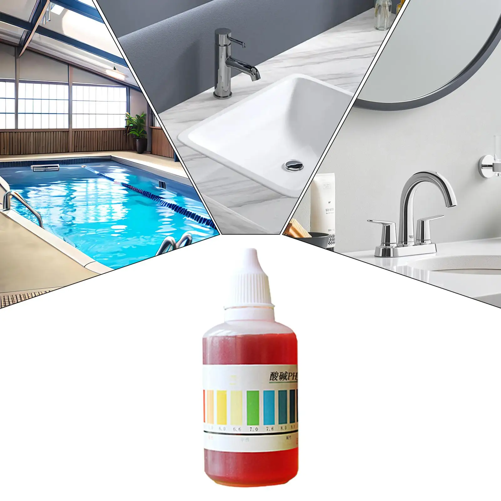 50 ml PH-Test-Tropfenwasserqualitätstester, präziser PH-Wassertester, tragbarer PH-Wert-Tester, Aquarium-Wassertester