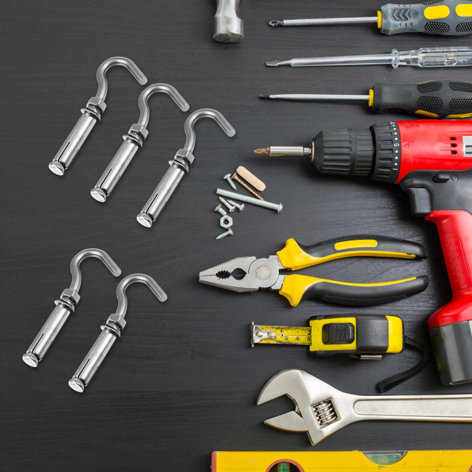 5 قطعة السنانير الفولاذ المقاوم للصدأ صلابة عالية مكافحة الصدأ كأس هوك البراغي مرساة قدم العين سهلة التركيب تطبيق واسع الميكانيكية