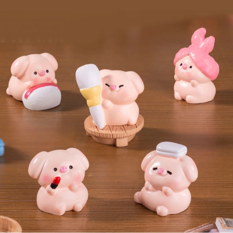 Pink Beauty Little Pig Fumbore Dashors Decors for Car and Home Office Display