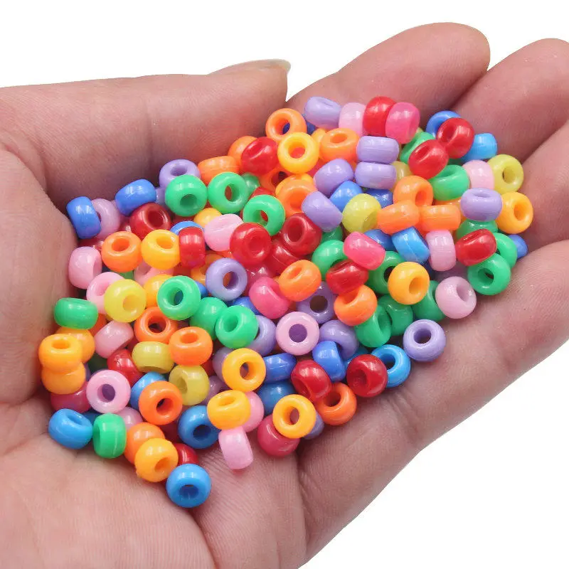 150-750PCS 4x7mm Acrylic Straight Hole Round Beads For Clothing Bags Crafts Decorate DIY Make Necklace Jewelry Handmade Material