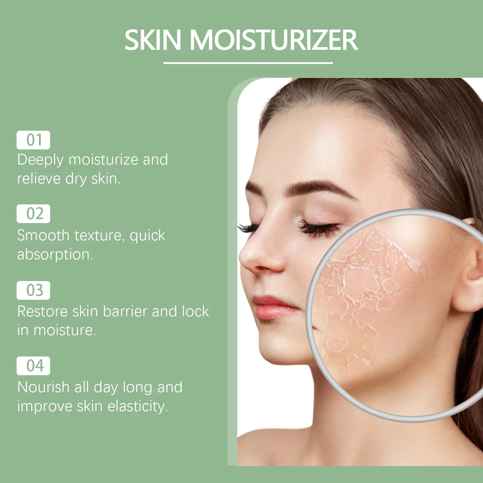 Moisturizing Moisturizer, Gently Moisturizing Facial Skin Repair Dry Hydrating Brightening Cream Improve Skin Elasticity