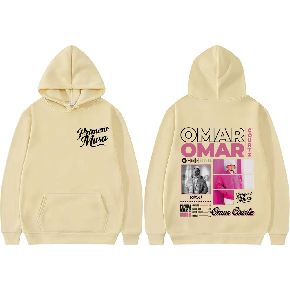 مغني الراب عمر كورتز بريميرا موسى ألبوم 2025 طباعة هوديي الرجال النساء فضفاض هوديس غير رسمية شارع العليا الهيب هوب موسيقى البوب بلوزات