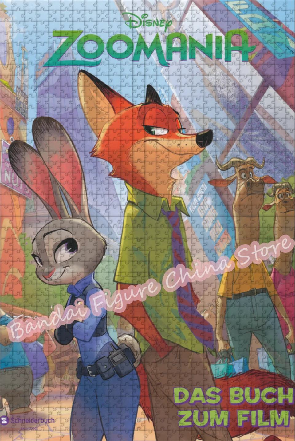 Zootopia 300/500/1000 Pieces Jigsaw Puzzles Dinsey Figure Fox and Rabbit Cartoon Print Puzzle Kids Decompress Educational Toys