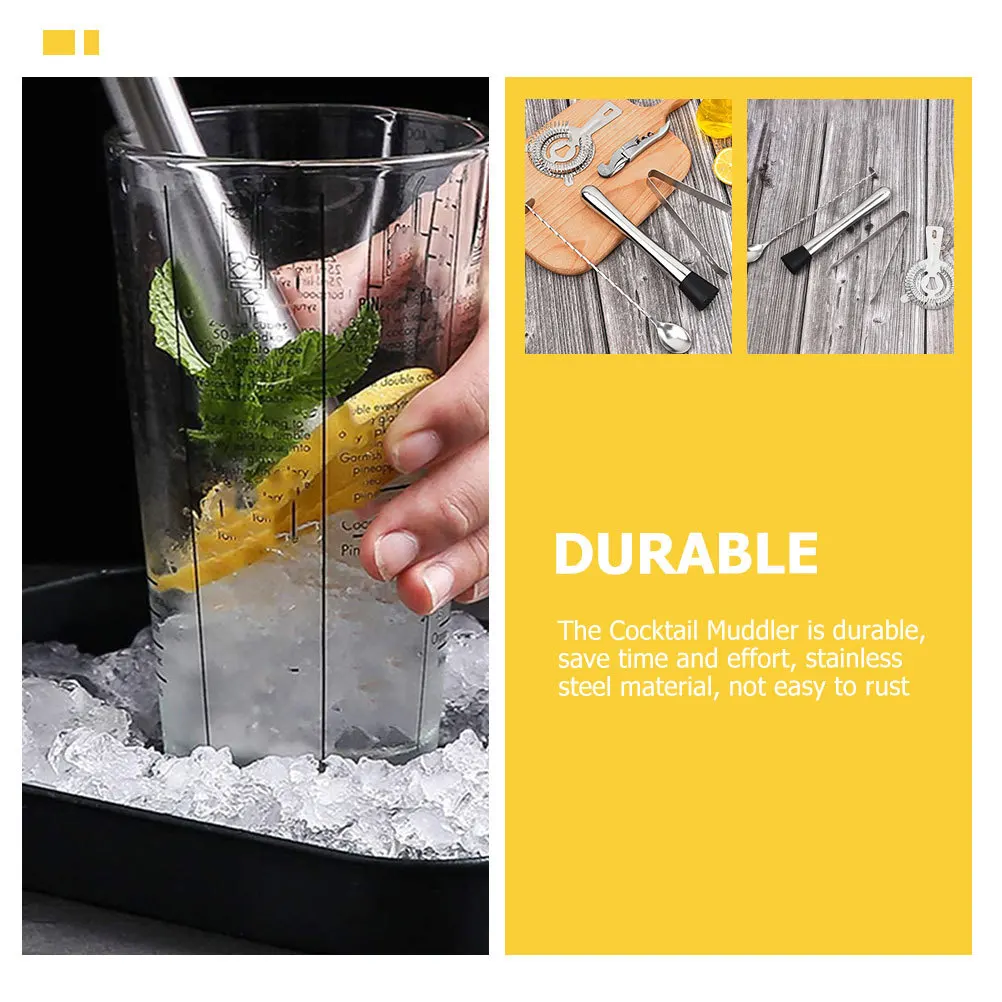 

1 set 1 Set Stainless Steel Cocktail Tools Set Muddler Ice Tong Mixing Scoop Drink Strainer Bar Accessory Bartending Kit Barware