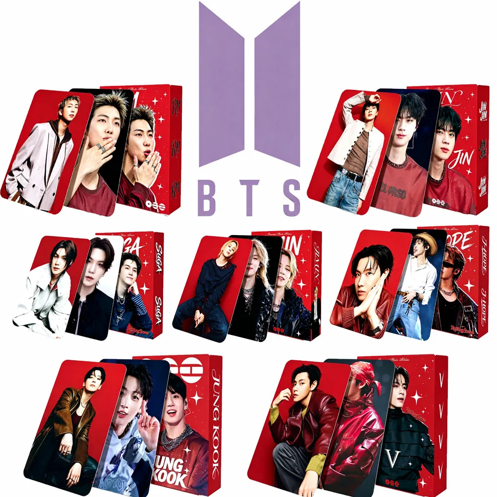 55Pcs BTS Stone Lomo Cards RM JIN SUGA J-HOPE JIMIN V JUNGKOOK HD Photocards Kpop Idol Photo Cards Collection Gift Postcard