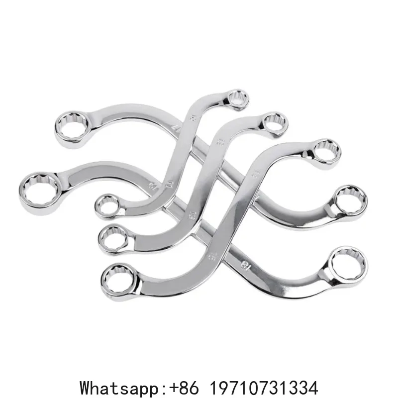 

5Pcs S Type Double Ended Allen Wrench 140-240MM Combination Ring Spanner Plum Plate Curved Machine Fastener Repair Tools