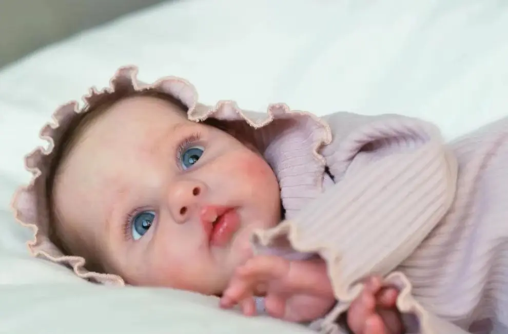 NPK 17Inchces Unfinished Unassembly Reborn Mikki 3D Skin Newborn Baby  Doll Kit with Cloth Body DIY Doll Parts
