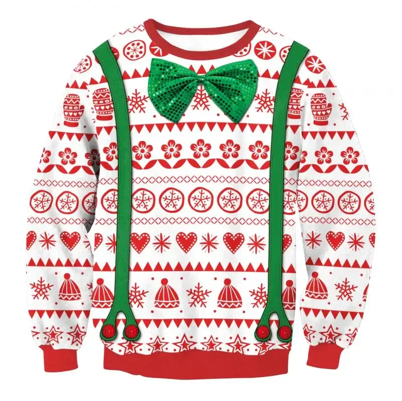 Crewneck Pullover Animal Graphic Sweatshirts for Men Tracksuit Ugly Christmas Oversized Streetwear Couple Outfit Male Clothing