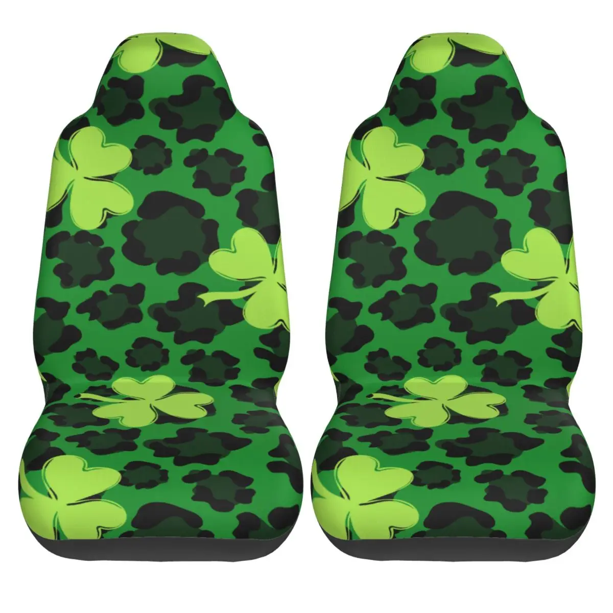 Saint Patricks Day Four Leaf Clover Universal Car Seat Cover Auto Interior AUTOYOUTH Leopard Print Car Seats Covers