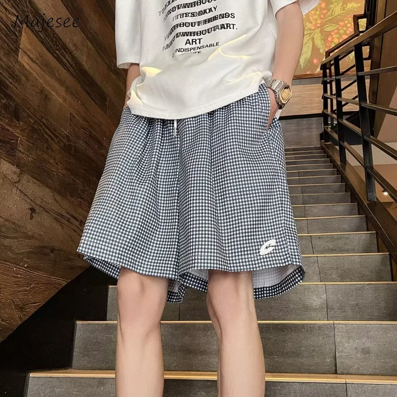 

Шорты Летние Молодежные спортивные в Корейском стиле Модные свободные универсальные простые клетчатые шикарные Красивые шорты для студентов Новинка