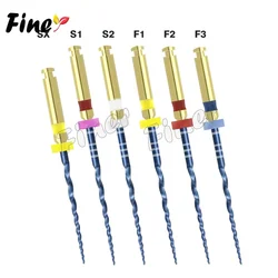 6pcs Dental Pro Blue Taper Endo Rotary Files Root Canal Endodontic File Heat Activated Endodontic Files SX-F3 Engine Use Files