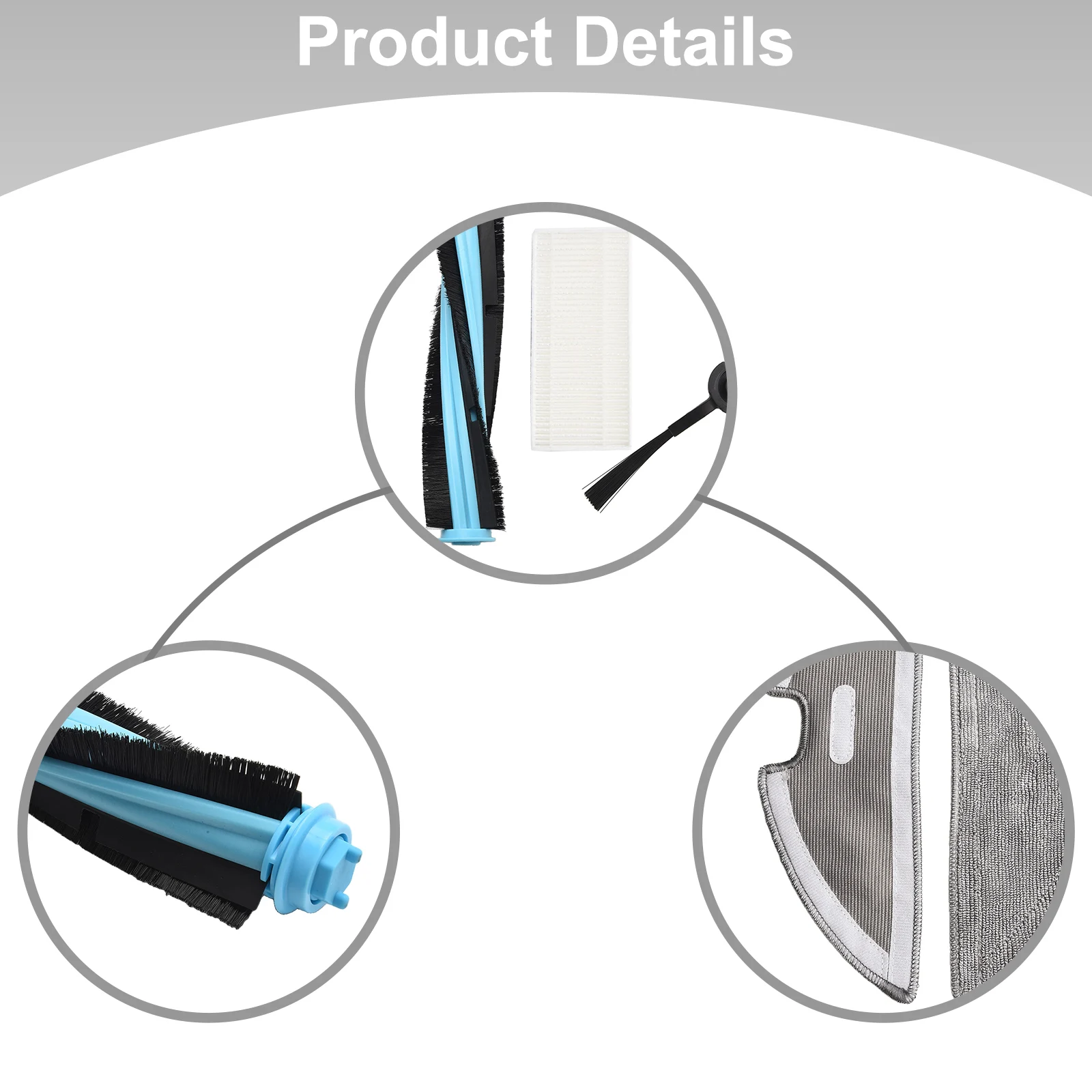 فرشاة الأسطوانة الرئيسية فرشاة جانبية تصفية ممسحة القماش استبدال عدة ل Eufy RoboVacL35 HybridL35 HybridPlus LR30 HybridPlus