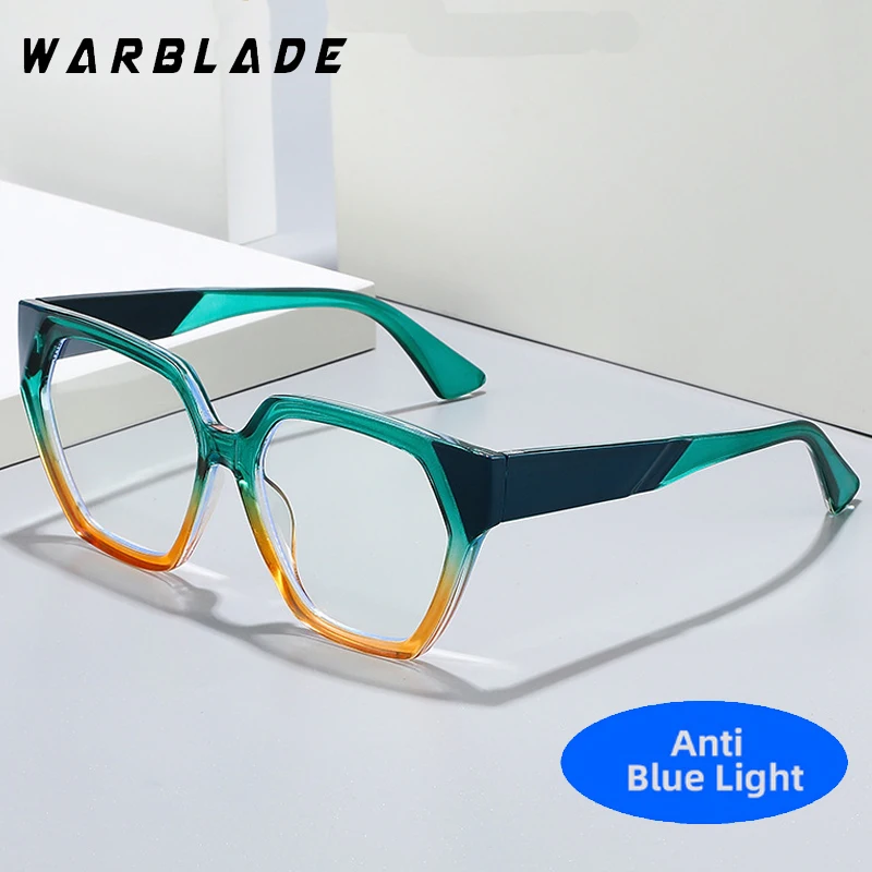 Fashion Polygon Anti Blue Ligh Glasses Women MultiColor Glasses Frames Trendy Brand Design Eyeglasses Prescription Optical Frame