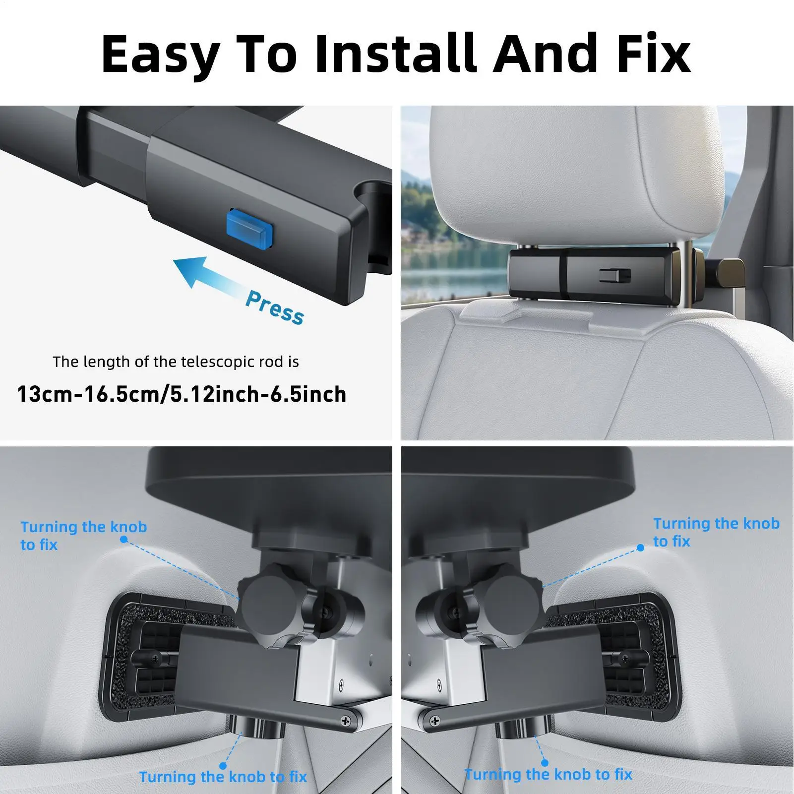 

Car Seat Back Organizer Foldable Table Tray Anti-Slip Auto Backseat Headrest Cup Holder Universal Phone Pockets For Rear Seat