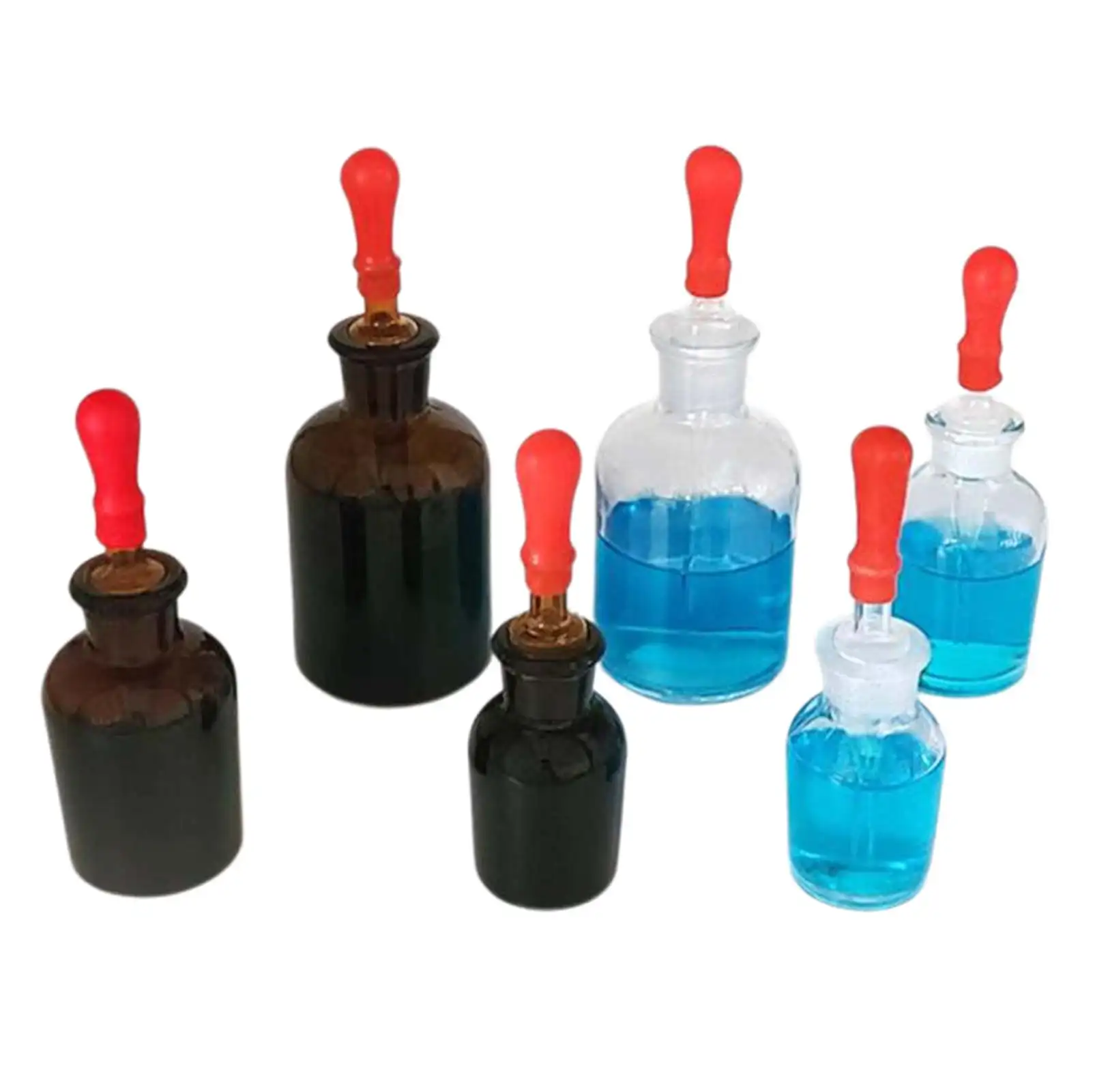 30/60/125/250ml Clear/Brown Glass Dropping Bottle Pipette With Ground Glass Stopper Dropper