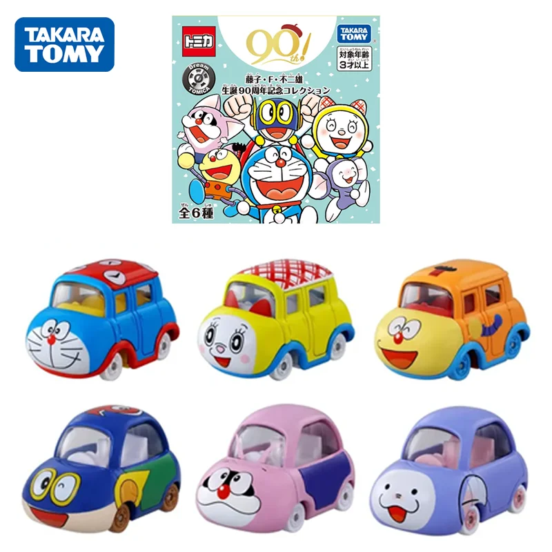 

TAKARA TOMY Dream Tomica 6 Pcs Doraemon 90th Anniversary Mini Diecast Alloy Model Car Toy Metal Various Styles Gift for Children