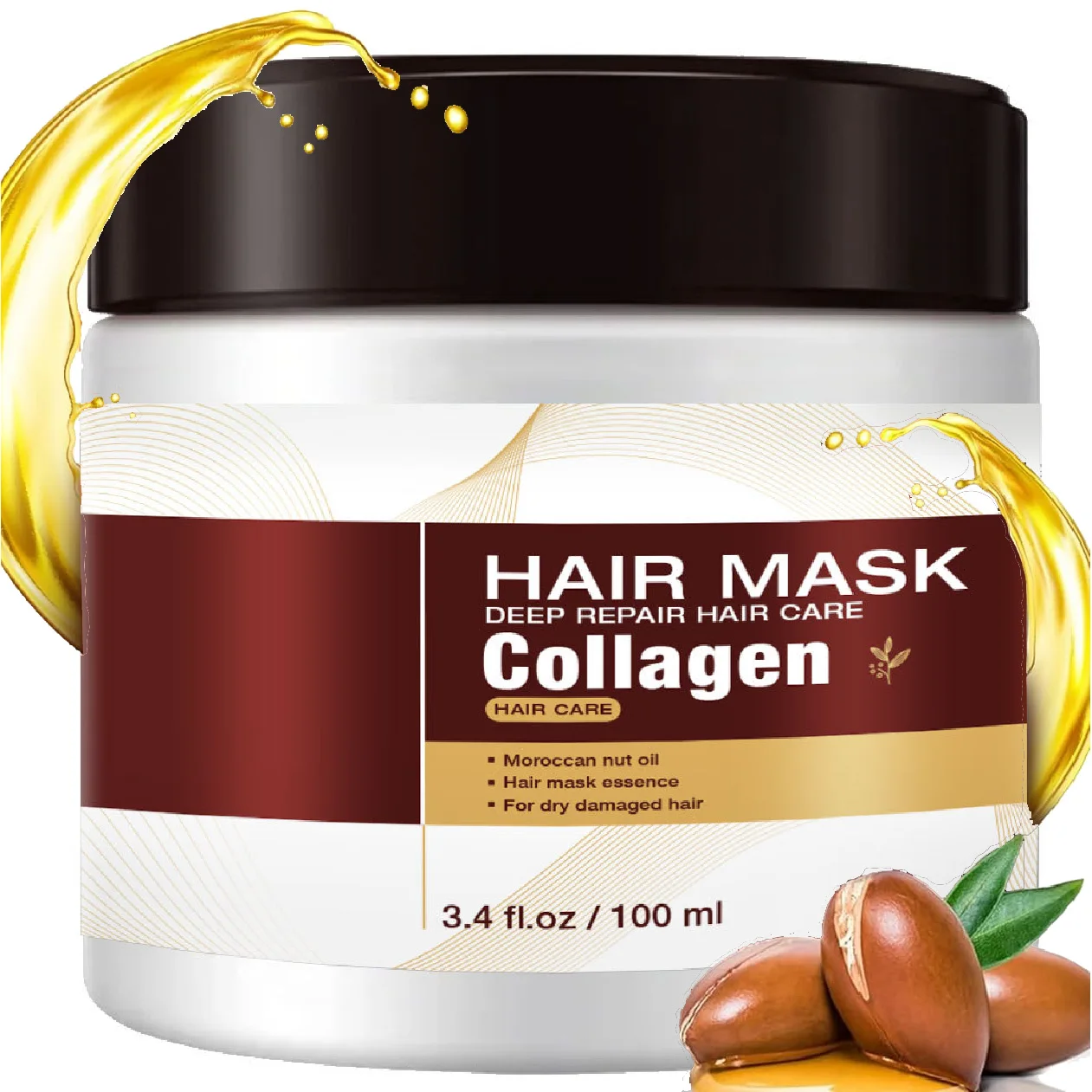

Hydrating Argan Oil Hair Mask and Deep Conditioner for Dry or Damaged Hair Vegan Keratin Increase Hydration & Shine
