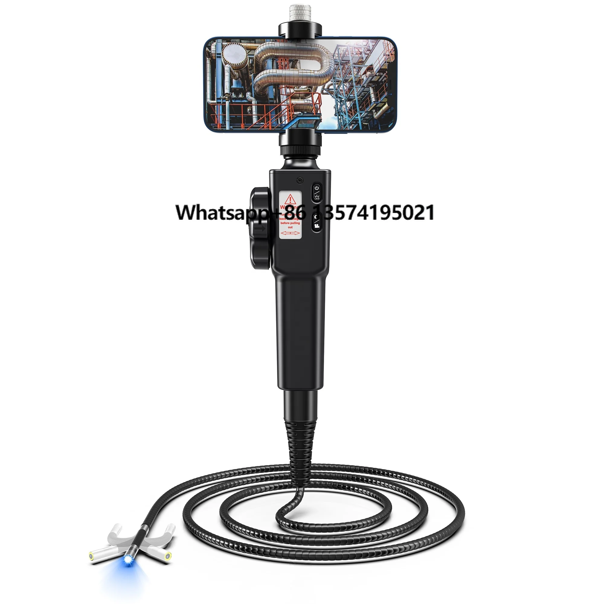 Factory Offer 1080P 2 Way Inspection 1/9 CMOS Iphone Endoscope 6PCS LED 5.5mm Lens Endoscope