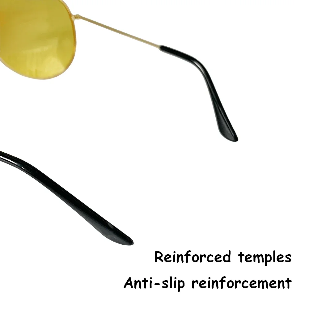 نظارات شمسية بإطار معدني كلاسيكي من KJOY مع لون أصفر - نظارات قيادة ليلية خفيفة الوزن، تستخدم للارتداء اليومي للرجال والنساء #6