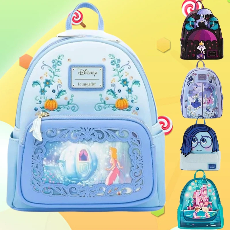 

Cinderella Series Gus and Jaq Teacup Lenticular Princess Mini Backpack Blue Lady Double Shoulder Backpacks