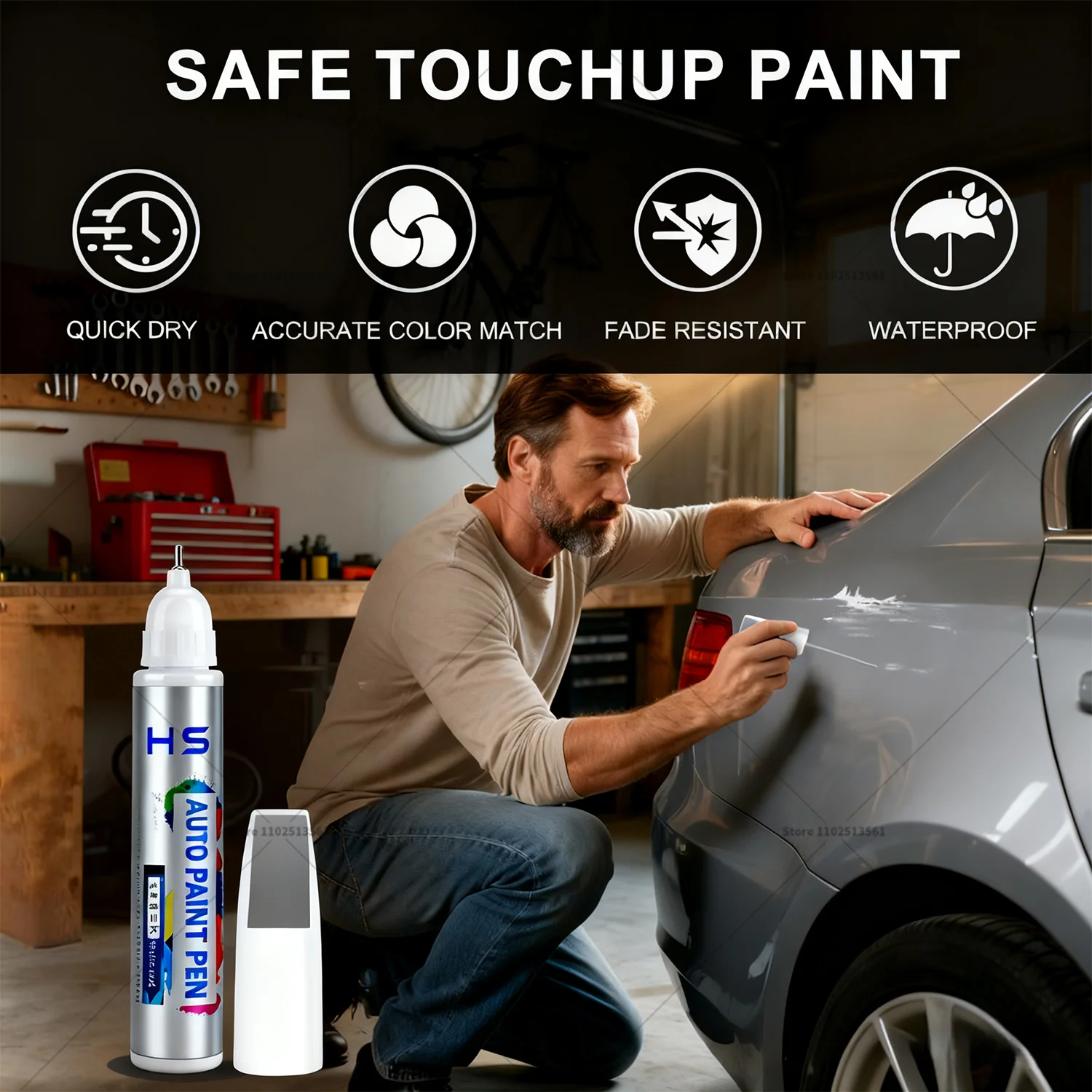 Car Paint Repair Pen For Ford Explorer Touch Up Scratch Remover DIY Auto Accessories Black 1894 C4M White Blue 1887 Orange Grey