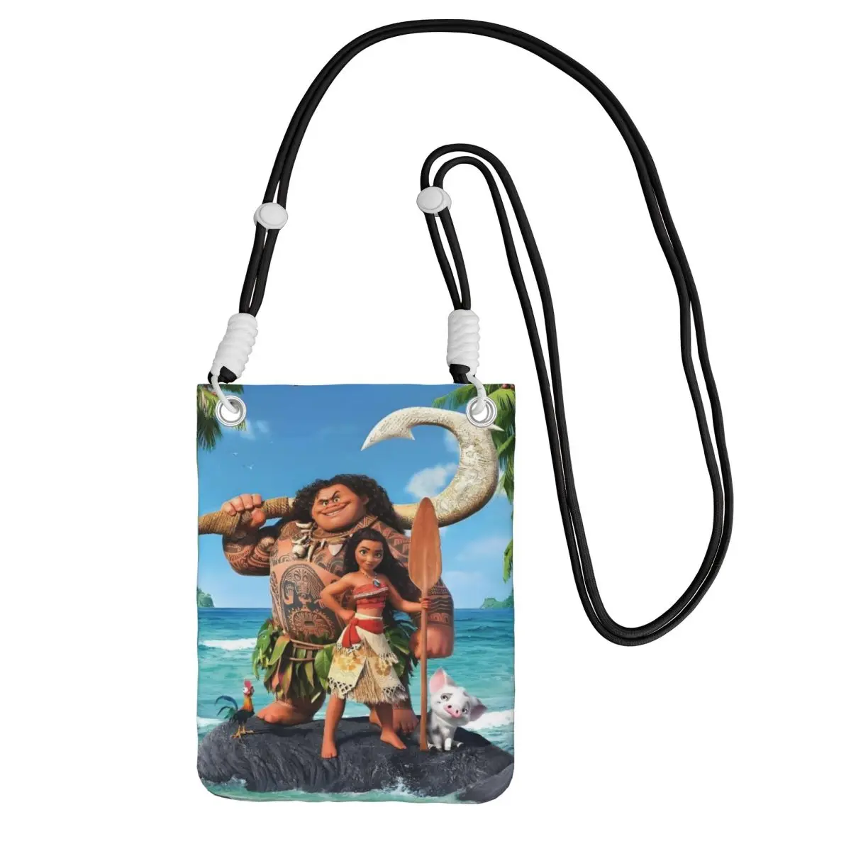 

Custom Moana Smart Phone Wallet With Strap Cartoons Crossbody Bag Men Women Running Mobile Phone Bag