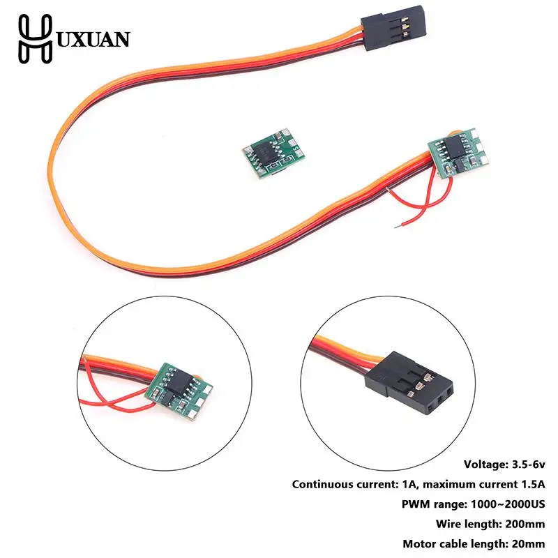 1A RC ESC DIY 5V DC Brushed Motor Speed Controller Motor Reducer Micro Motor Drive Module Two Wire Brush Controller With Cable