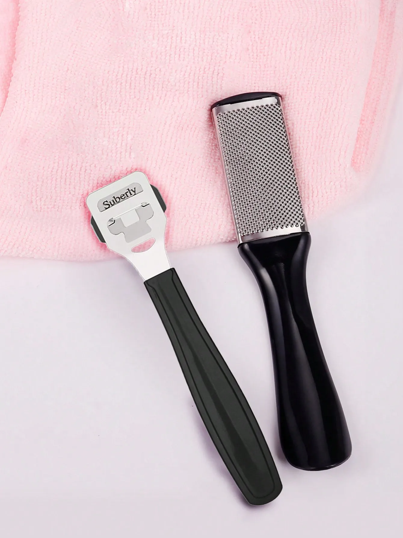 2 Stück/Set professionelles Fußfeilen-Set mit Griff, Pediküre-Fußpflegewerkzeuge aus Edelstahl für nasse und trockene Füße