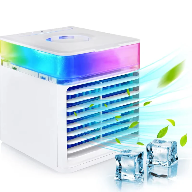 Modern Mini air Conditioning Fan Portable Household Desktop USB Cooling Fan Mobile Humidification Water Cooled Spray Small Fan