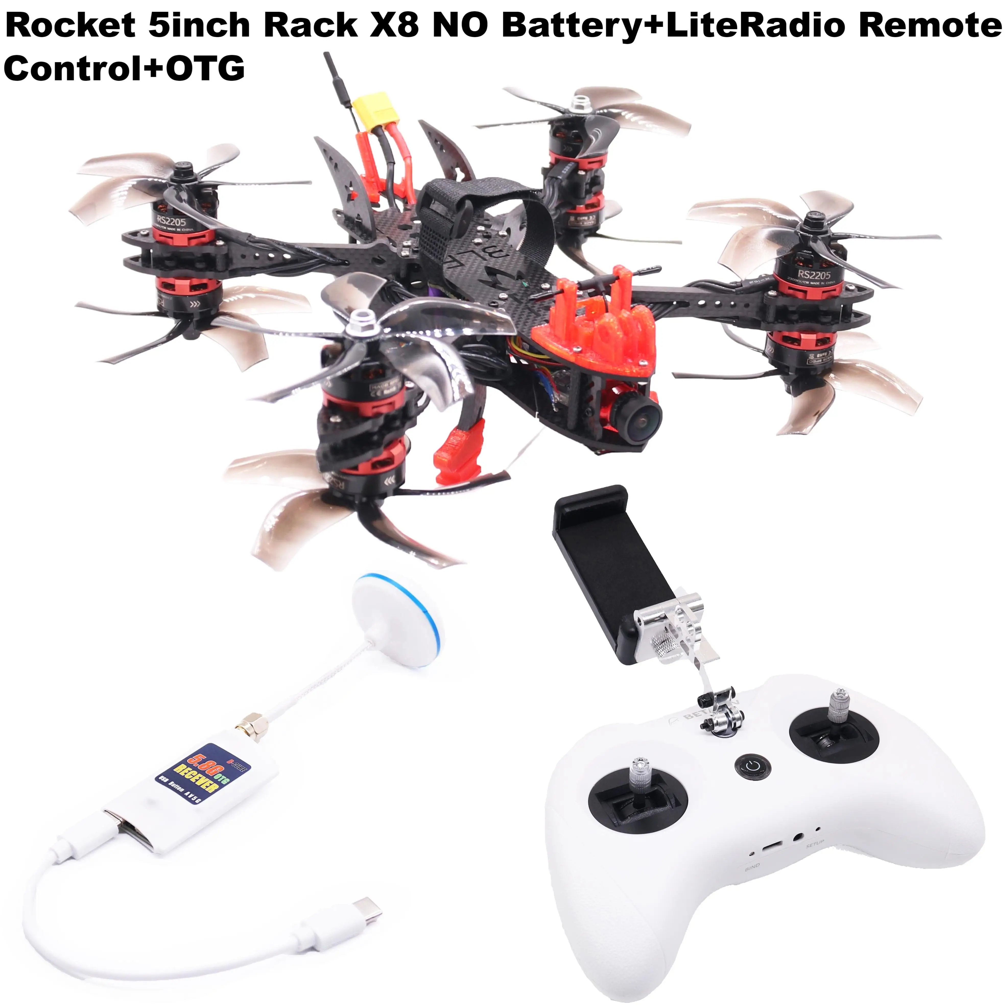 B-CUBE Rocket 5 pulgadas FPV Drone marco Kit fibra de carbono Racing Quadcopter estilo libre INAV Beatflight F722 Ardupilot Control de vuelo