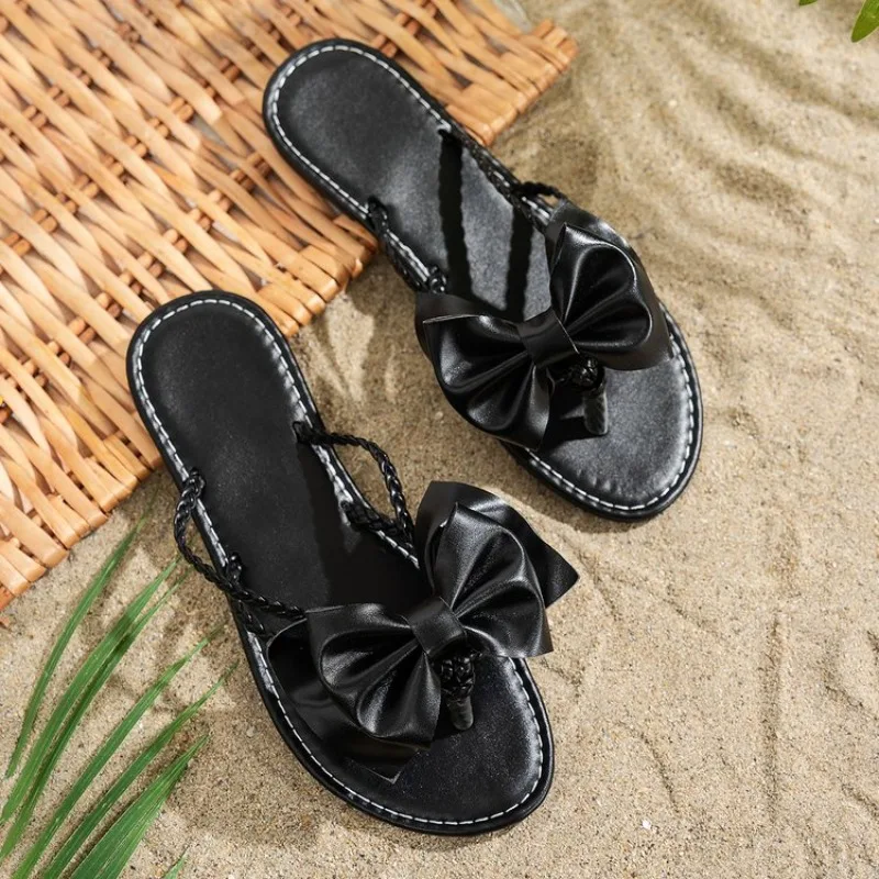 

Women's Flat Slippers Summer New Solid Color Comfortable Casual Clip Toe Sandals Fashion Flip-flops Beach Shoes