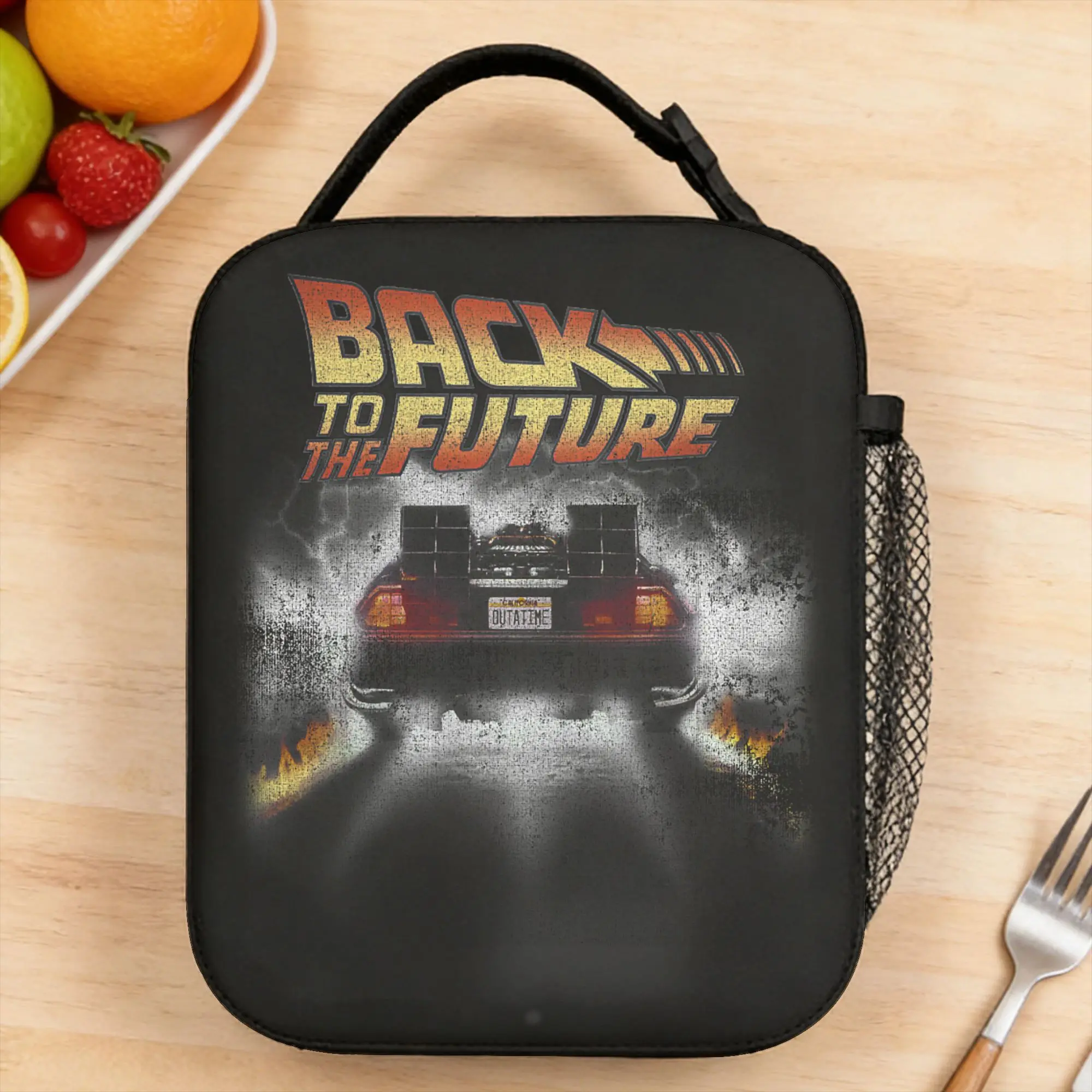 Back to The Future Vintage Delorean Peel Out Graphic Lunch Bag For Women  Lunch Box Fun Office Cooler Bag Thermal Lunch Bags
