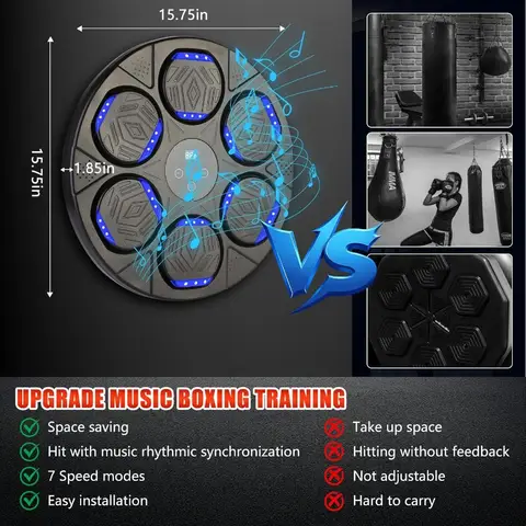 2025 Uppgraderad musikboxningsmaskin väggmonterad med Bluetooth Smart-teknik för interaktiv fitnessträning, perfekt för och A 12 best sales musikboxningsmaskin - №2