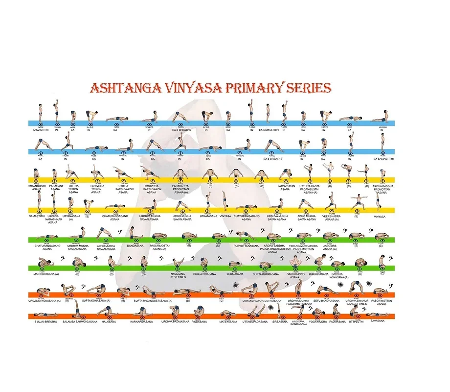 Ashtanga Vinyasa Primary Series Yoag, Art Picture Print Silk Poster,Home Wall Decor