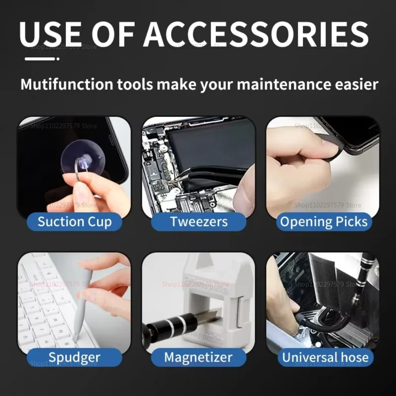 115 في 1 طقم مفك برغي احترافي للكمبيوتر المحمول والهاتف أدوات إصلاح معزولة طقم تصليح يدوي منزلي #5