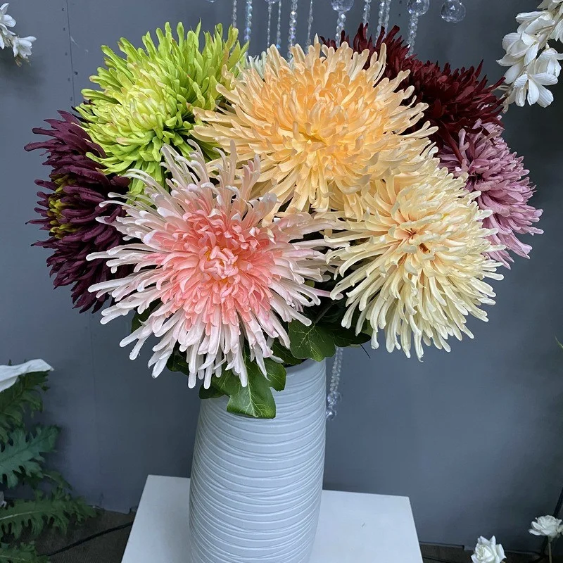 Simulierte einzelne Drachenklaue Chrysantheme gefälschte Blume Wohnzimmer Schlafzimmer Desktop Platzierung Weihnachtsdekoration – Detail 4