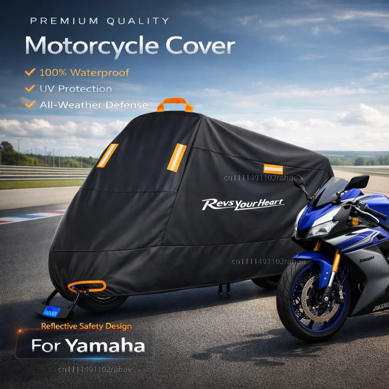 

Чехол для мотоцикла Yamaha R1 MT-09, водонепроницаемый, утолщенный, из полиэстера, с защитой от УФ-излучения, для улицы, от дождя, пыли и солнца, чехол для скутера