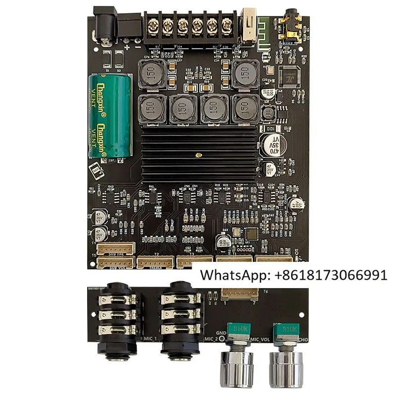 

ZK-AM100F lead type KTV microphone audio all-in-one machine 2.1 channel Bluetooth amplifier board 50+50+100W