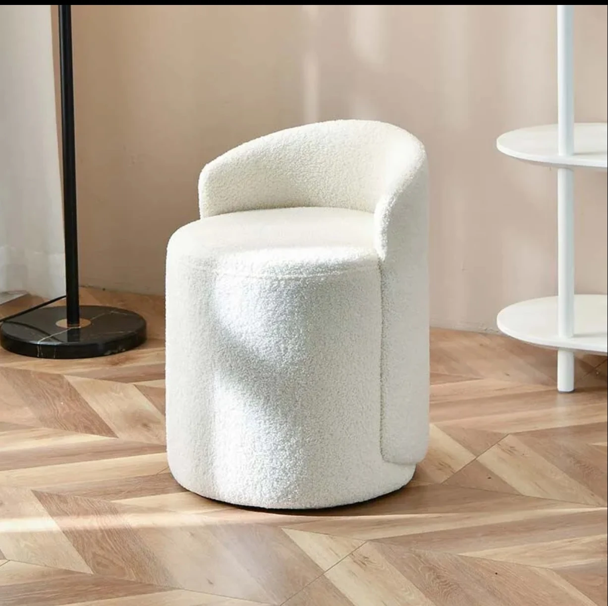 *Luxury Modern Pink Velvet Footrest Stool Space-Saving Ottoman Pouf Soft Dressing Stool Storage Features for Bedroom Living Room