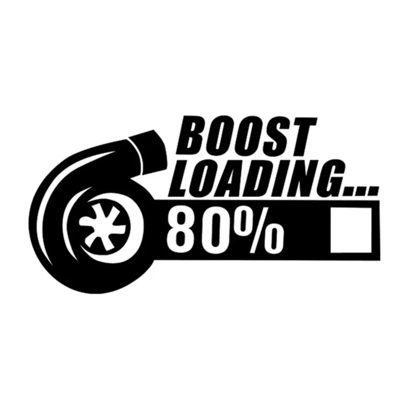 TURBO BOOST LOADING Creative Sticker Funny Decals for Car,Van,Window,Bumper JDM DUB PUG Vinyl Decal Motorcycle,18cm*9cm