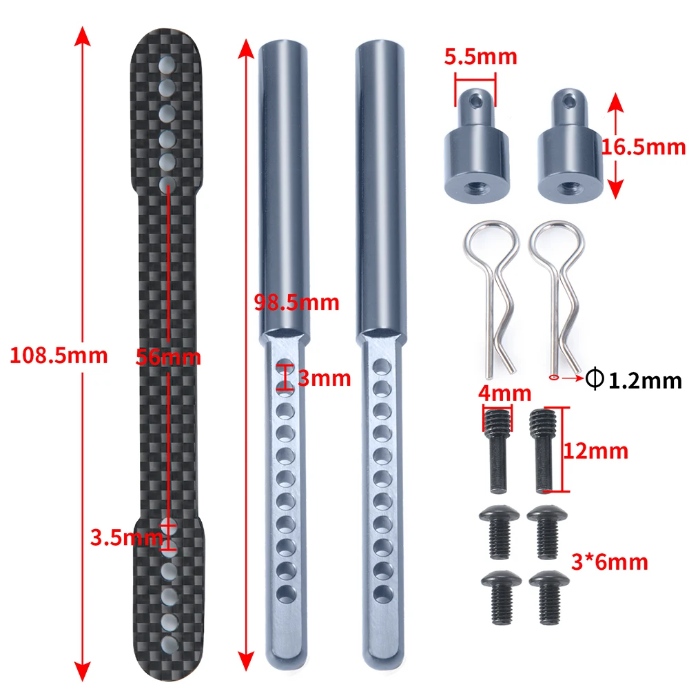 AXSPEED soporte de poste de cuerpo de Metal soporte de columna de carcasa trasera delantera para Axial SCX10 90046 90047 1/10 coche trepador de control remoto piezas de mejora