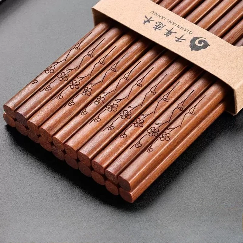 Nuevo estilo, juego de palillos de madera maciza, antimicrobiano, antimolso, antideslizante, antifrío, accesorios de cocina de alta temperatura