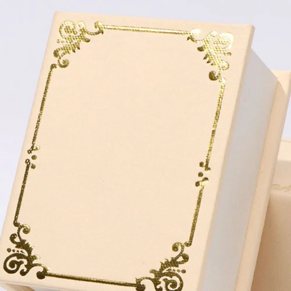 Flip Lid Book Shape Ring Box Stud Earrings Jewelry Packaging Engagement Ring Box Ring Case Solid Color Jewelry Display Case