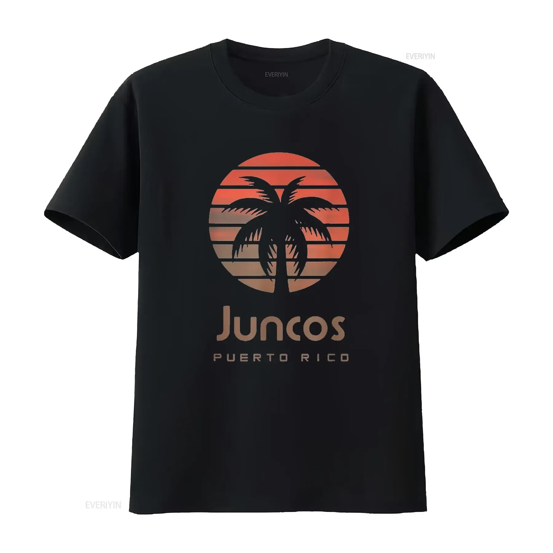 

Женская футболка Juncos Puerto Rico, черная, маленькая, винтажная, стираная, домашняя, уличная, дышащая, слегка, повседневная, с графикой